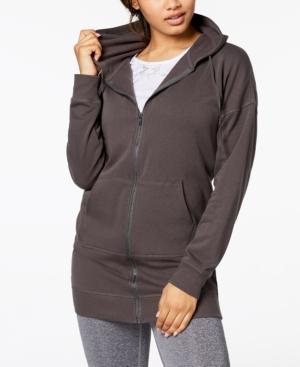 Material Girl Active Juniors' Zip-front Lace-up Tunic Hoodie, Created For Macy's