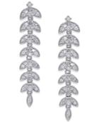 Diamond Dangle Linear Drop Earrings (1/2 Ct. T.w.) In 14k White Gold