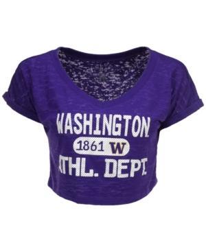 Blue 84 Women's Washington Huskies Safe Burnout Cropped Top