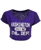 Blue 84 Women's Washington Huskies Safe Burnout Cropped Top