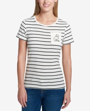 Tommy Hilfiger Cotton Embroidered Cat T-shirt, Created For Macy's