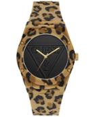 Guess Women's Animal Print Silicone Strap Watch 32mm