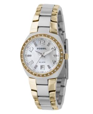 Fossil Women's Two Tone Stainless Steel Bracelet Watch Am4183