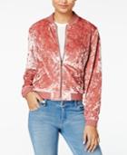One Hart Juniors' Crushed Velvet Bomber Jacket, Only At Macy's