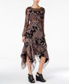 Jessica Simpson Ida Printed Handkerchief-hem A-line Dress