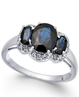 Sapphire (2-5/8 Ct. T.w.) & Diamond Ring (1/4 Ct. T.w.) In 14k White Gold