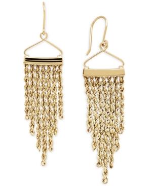 Rope Tassel Drop Earrings In 14k Gold