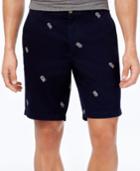 Club Room Men's Embroidered Pineapple Cotton Shorts, Only At Macy's
