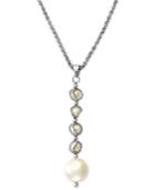Pearl Lace By Effy Cultured Freshwater Pearl Dangling Cage Pendant Necklace In Sterling Silver (4-1/2mm)