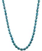 Honora Style Teal Cultured Freshwater Pearl Necklace In Sterling Silver (7-8mm)