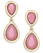 Charter Club Gold-tone Pink Stone Drop Earrings, Only At Macy's