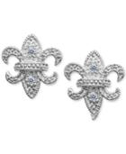 Giani Bernini Cubic Zirconia Fleur-de-lis Stud Earring In Sterling Silver, Created For Macy's