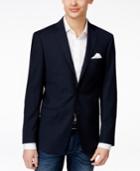 Calvin Klein Men's Slim-fit Navy Box-check Sport Coat