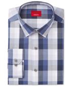 Alfani Men's Slim-fit Stretch Galaxy Blue Gingham Dress Shirt, Only At Macy's