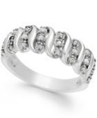 Victoria Townsend Rose-cut Diamond S Ring In 18k Gold Over Sterling Silver Or Sterling Silver (1/4 Ct. T.w.)