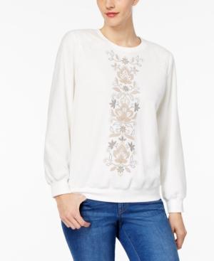 Alfred Dunner Embroidered Sweatshirt