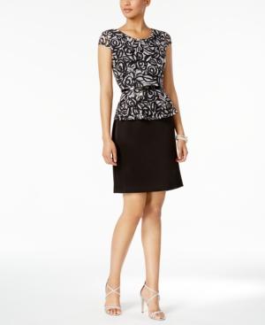 Connected Petite Peplum Belted Dress