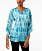 Jm Collection Petite Sublimated-print Tunic, Only At Macy's