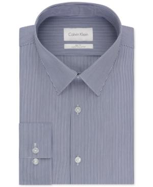 Calvin Klein Platinum Slim-fit Blue Stripe Dress Shirt