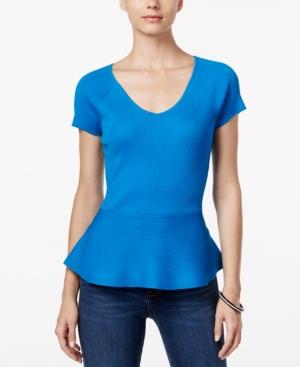 Inc International Concepts V-neck Peplum Sweater, Only At Macy's