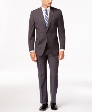 Marc New York By Andrew Marc Slim-fit Gray Mini-stripe Suit