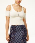 American Rag Juniors' Cotton Cold-shoulder Sweater Top, Only At Macy's