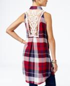 American Rag High-low Plaid Shirt, Created For Macy's