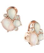 Anne Klein Stone And Crystal Cluster Stud Clip-on Earrings