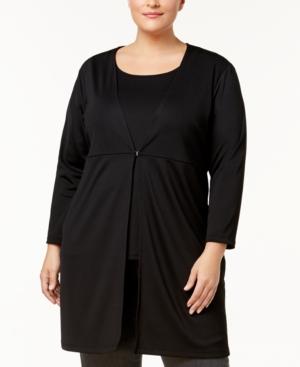 Kasper Plus Size Knit Topper Jacket