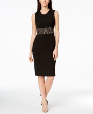 Calvin Klein Embellished Scuba Crepe Dress