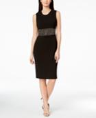 Calvin Klein Embellished Scuba Crepe Dress