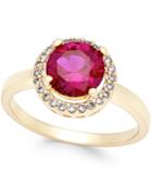 Charter Club Gold-tone Red Stone Pave Ring, Only At Macy's