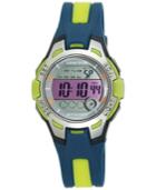 Armitron Women's Digital Navy And Light Green Strap Watch 35mm 45-7030nvlg