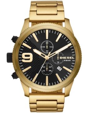 Diesel Men's Chronograph Rasp Chrono Gold-tone Stainless Steel Bracelet Watch 51mm