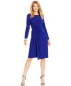 Vince Camuto Embellished-cuff Wrap Dress