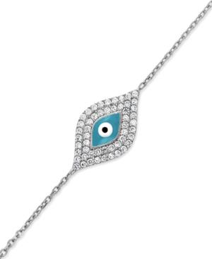Giani Bernini Sterling Silver Bracelet, Crystal Evil Eye Bracelet