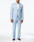 Kenneth Cole Reaction Men's Slim-fit Icy Blue Micro-grid Suit