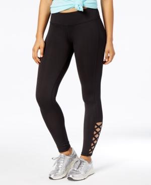 Material Girl Active Juniors' Crisscross-cutout Leggings, Created For Macy's
