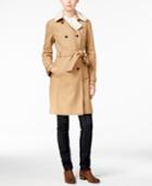 Tommy Hilfiger Kate Faux-sherpa Trench Coat, Only At Macy's
