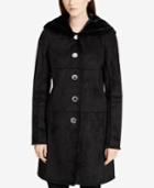 Calvin Klein Hooded Faux-shearling Walker Coat