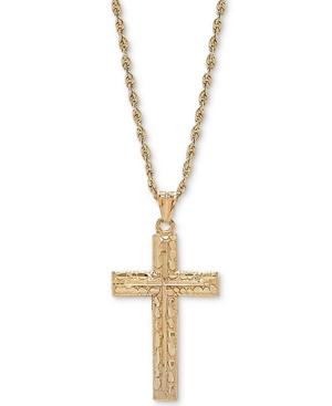 Textured Cross 20 Pendant Necklace In 14k Gold