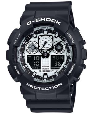 G-shock Men's Analog-digital Black And White Black Bracelet Watch 55x51mm Ga100bw-1a