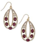 Inc International Concepts Gold-tone Multi-stone Pave Drop Earrings, Only At Macy's