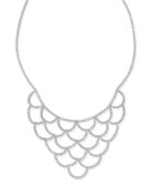 Inc International Concepts Silver-tone Crystal Scalloped Statement Necklace, Created For Macy's