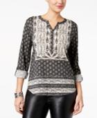 Style & Co Paisley-print Utility Top, Created For Macy's