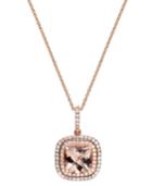 Blush By Effy Morganite (1-3/4 Ct. T.w.) And Diamond (1/4 Ct. T.w.) Pendant Necklace In 14k Rose Gold