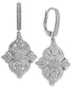 Diamond Filigree Drop Earrings (1/7 Ct. T.w.) In Sterling Silver