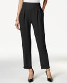 Ny Collection Cuffed Pull-on Pleated Trousers