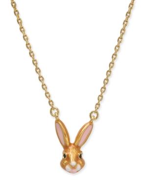 Kate Spade New York Gold-tone Enamel Bunny Pendant Necklace, 17 + 3 Extender