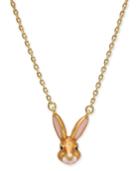 Kate Spade New York Gold-tone Enamel Bunny Pendant Necklace, 17 + 3 Extender